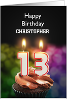 13th Birthday Candles Add a Name card