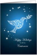 Add a Company name inside, Dove of peace Happy Holidays card