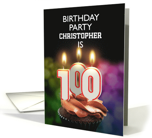 100th Birthday Party Invitation Add A Name with Candles card (1176400)