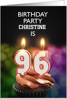 96th Birthday Party Invitation Add A Name with Candles card