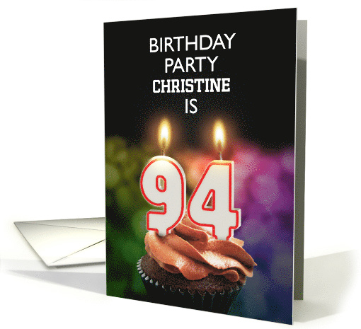 94th Birthday Party Invitation Add A Name with Candles card (1176562)