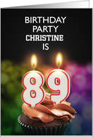 89th Birthday Party Invitation Add A Name with Candles card