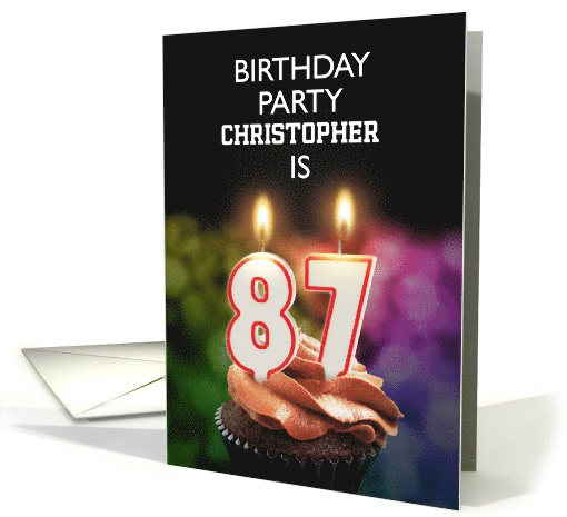 87th Birthday Party Invitation Add A Name with Candles card (1176592)