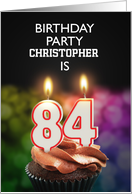 84th Birthday Party Invitation Add A Name with Candles card