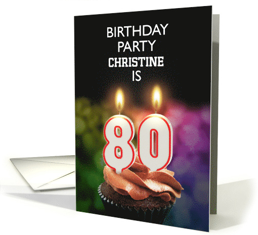 80th Birthday Party Invitation Add A Name with Candles card (1176824)