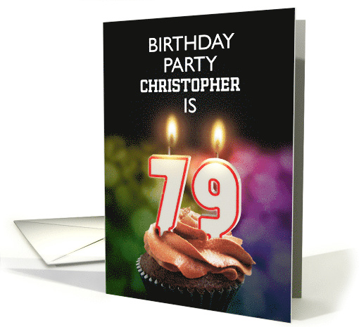 79th Birthday Party Invitation Add A Name with Candles card (1176826)