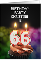 66th Birthday Party Invitation Add A Name with Candles card
