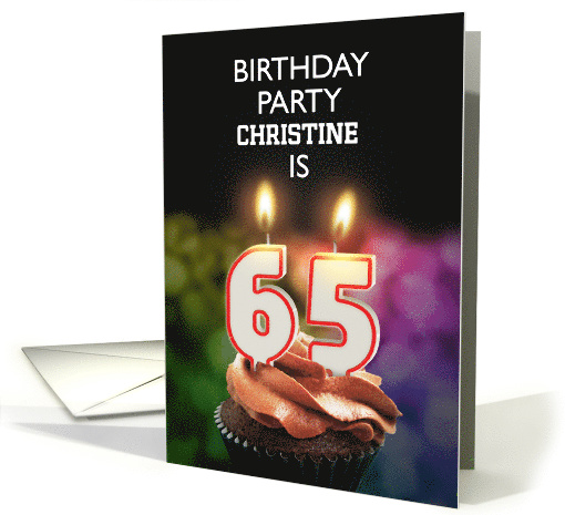 65th Birthday Party Invitation Add A Name with Candles card (1177184)