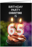 65th Birthday Party Invitation Add A Name with Candles card