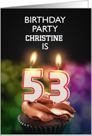 53rd Birthday Party Invitation Candles card