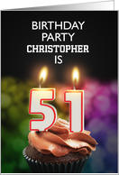 51st Birthday Party Invitation Candles card