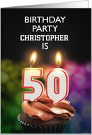 50th Birthday Party Invitation Candles card