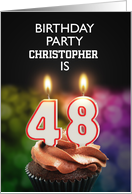 48th Birthday Party Invitation Candles card