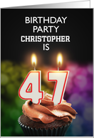 47th Birthday Party Invitation Candles card