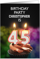 45th Birthday Party Invitation Candles card