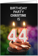 44th Birthday Party Invitation Candles card