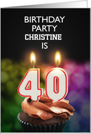 40th Birthday Party Invitation Candles card