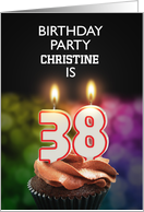 38th Birthday Party Invitation Candles card