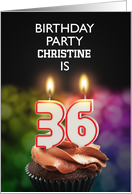 36th Birthday Party Invitation Candles card