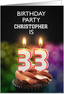 33rd Birthday Party Invitation Candles card