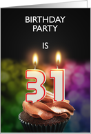 31st Birthday Party Invitation Candles card