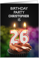 26th Birthday Party Invitation Candles card