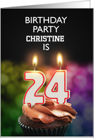 24th Birthday Party Invitation Candles card