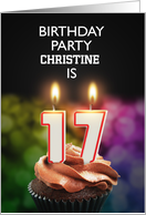 17th Birthday Party Invitation Candles card