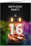 16th Birthday Party Invitation Candles card