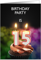 15th Birthday Party Invitation Candles card