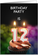 12th Birthday Party Invitation Candles card