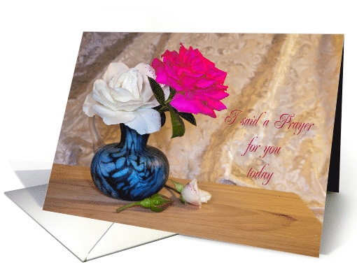 Prayer with Pink Roses card (1241012)