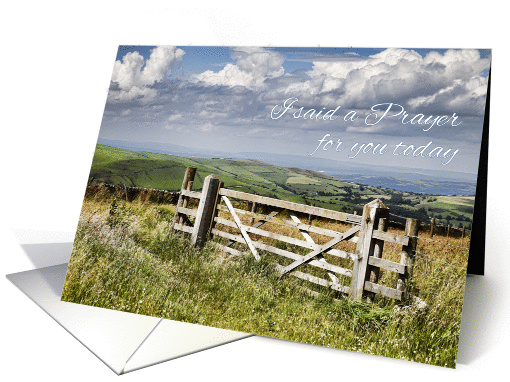 Prayer card with a countryside scene card (1242836)