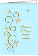 Golden Butterflies Prayer card