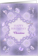 Add a Name Birthday Lilac Flowers card