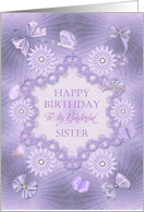 Sister Birthday Lilac Flowers card