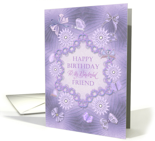 Friend Birthday Lilac Flowers card (1312214)