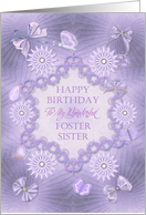 Foster Sister Birthday Lilac Flowers card
