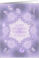 Fiancee, Birthday Lilac Flowers card