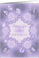 Missing You, Birthday Lilac Flowers card