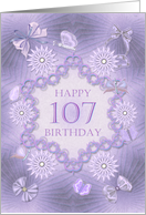 107th Birthday Lilac Flowers card