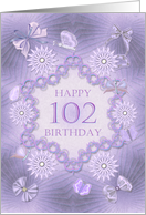 102nd Birthday Lilac Flowers card