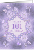 101st Birthday Lilac Flowers card