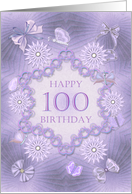 100th Birthday Lilac Flowers card
