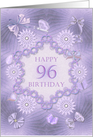 96th Birthday Lilac Flowers card