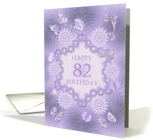 82nd Birthday Lilac Flowers card (1313520)
