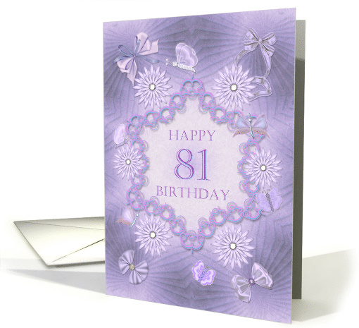 81st Birthday Lilac Flowers card (1313522)