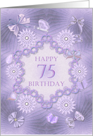 75th Birthday Lilac Flowers card