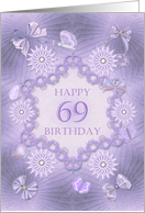 69th Birthday Lilac Flowers card