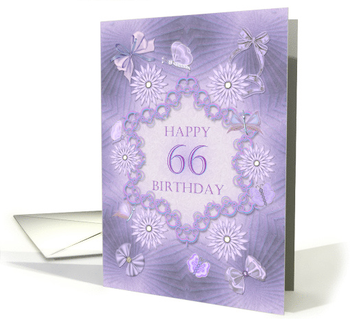 66th Birthday Lilac Flowers card (1313660)